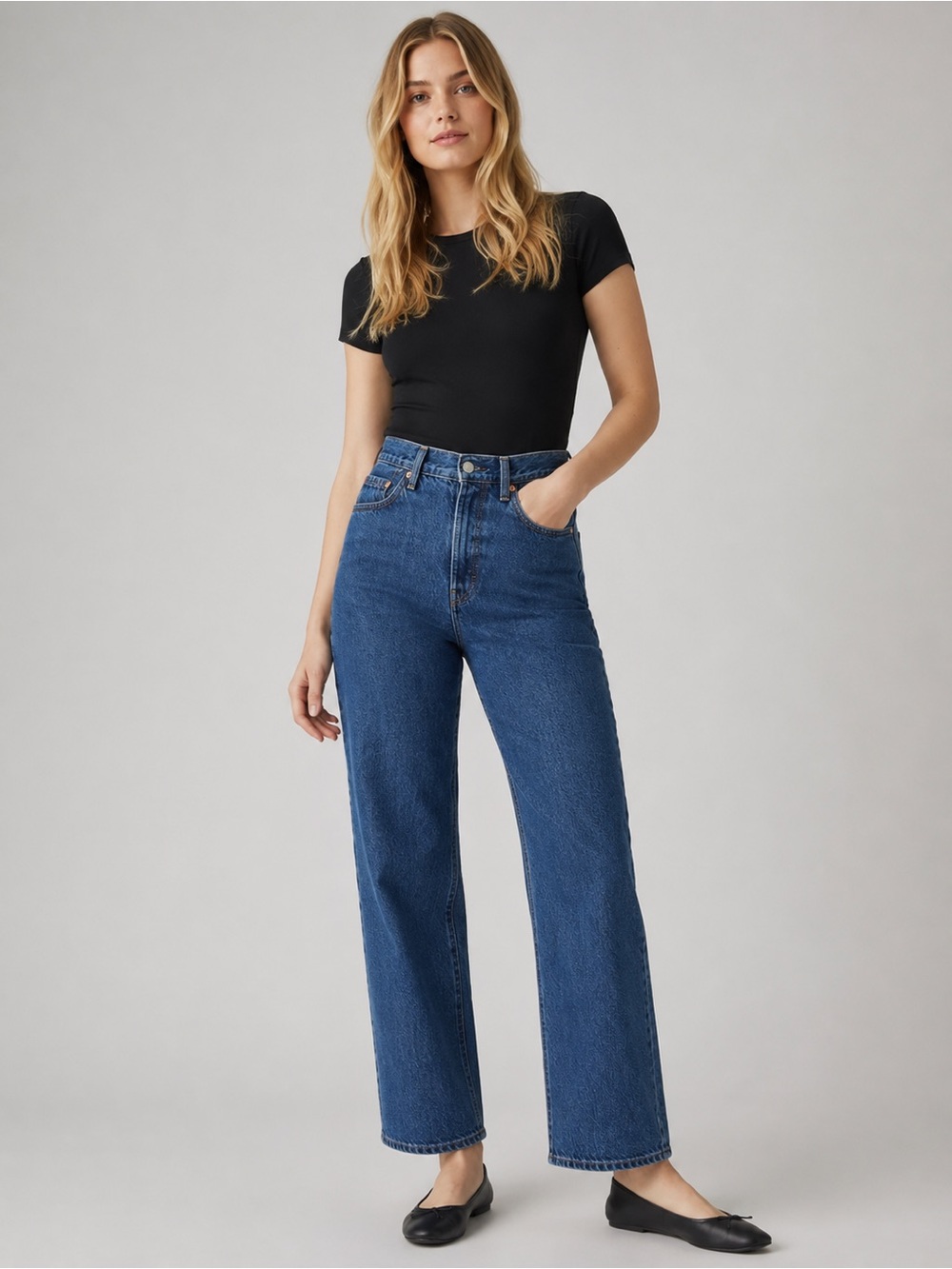 Levi’s Ribcage Straight Ankle Jeans W26 L27 | Dark Wash High Rise Denim